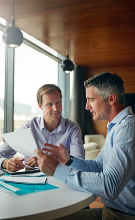 Two males in coaching session